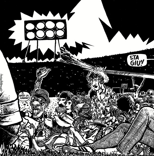 Mural Tecnografica Andrea Pazienza Pentothal STAI GIÙ COMIC BOOK
