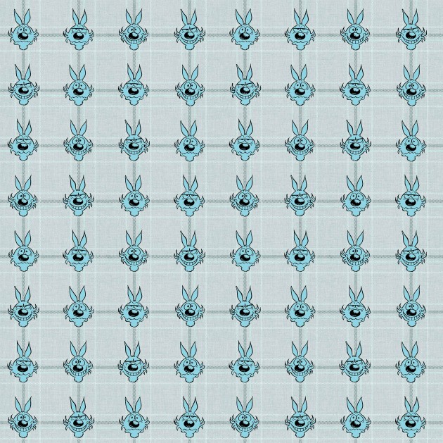 Mural Tecnografica Art Lupo Alberto Lupo Tartan LIGHT BLUE