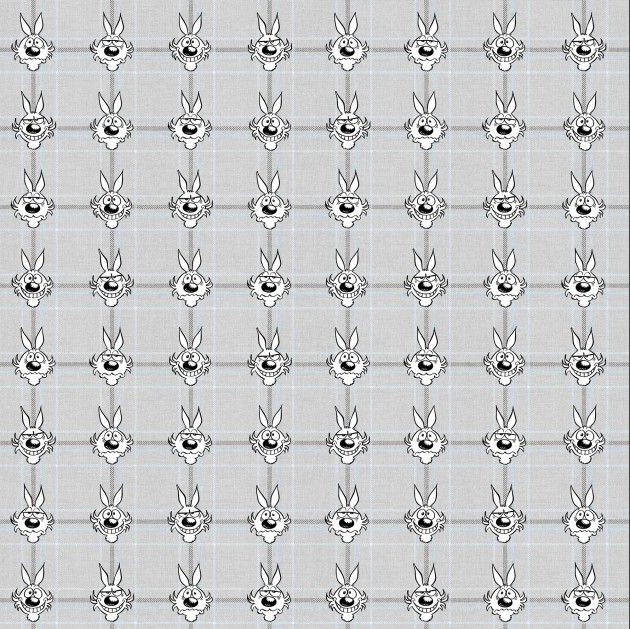 Mural Tecnografica Art Lupo Alberto Lupo Tartan GREY