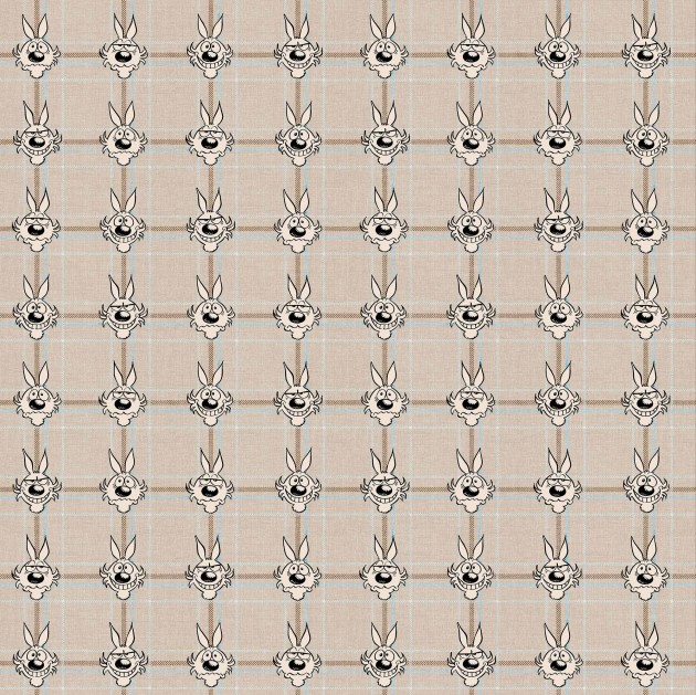 Mural Tecnografica Art Lupo Alberto Lupo Tartan BEIGE