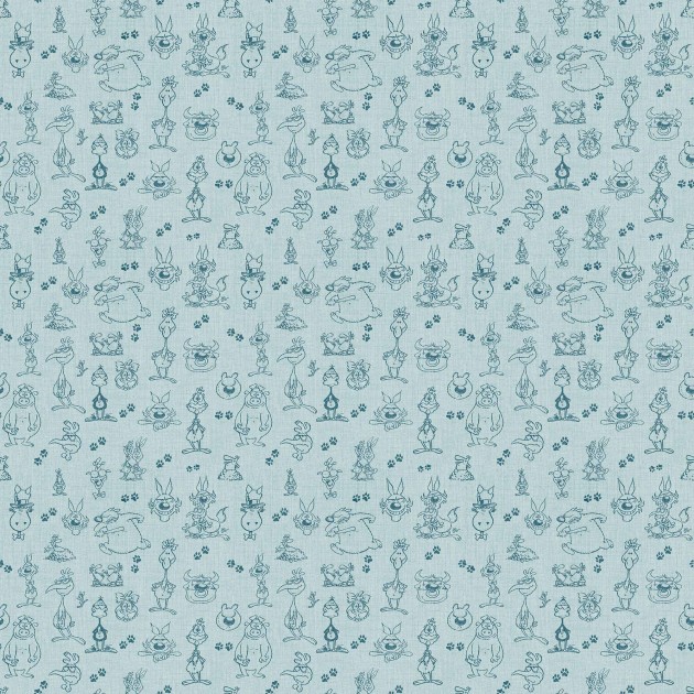 Mural Tecnografica Art Lupo Alberto McKenzie pattern BLUE TINT