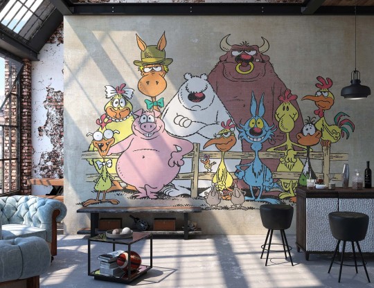 Mural Tecnografica Art Lupo Alberto Fattoria McKenzie MODERN OLIVE