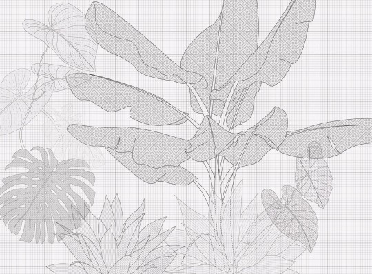 Mural Tecnografica Art Massimo Iosa Ghini Digital Jungle WHITE