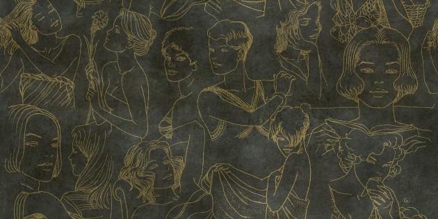 Mural Tecnografica Art Vittorio Giardino Sguardi GOLD