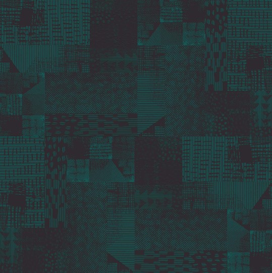 Mural Tecnografica Art Massimo Iosa Ghini Digital Wool TEAL GREEN