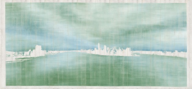 Mural Tecnografica Art Giorgia Beltrami Sky over NYC GREEN