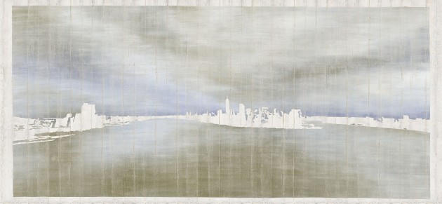 Mural Tecnografica Art Giorgia Beltrami Sky over NYC BEIGE BLUE