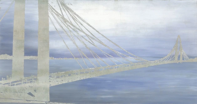 Mural Tecnografica Art Giorgia Beltrami Sky over River BLUE