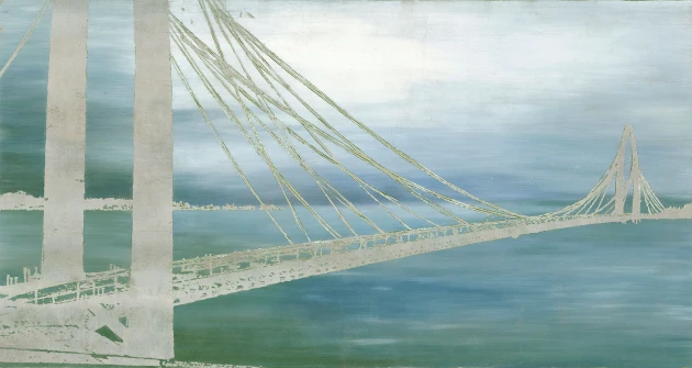 Mural Tecnografica Art Giorgia Beltrami Sky over River GREEN