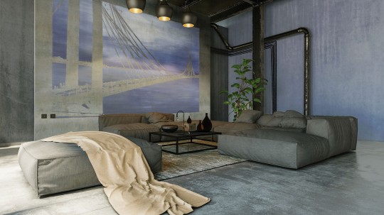Mural Tecnografica Art Giorgia Beltrami Sky over River OXIDE