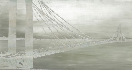 Mural Tecnografica Art Giorgia Beltrami Sky over River GREY