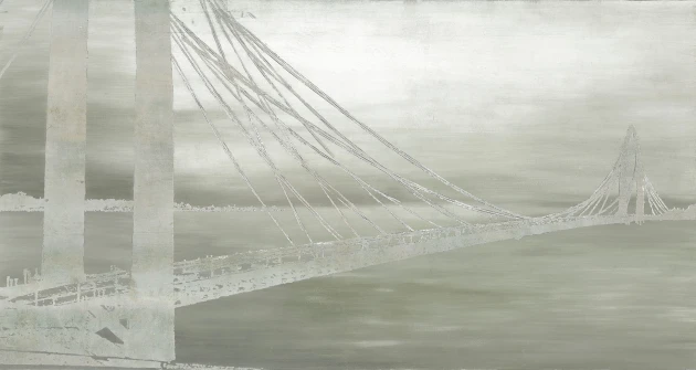 Mural Tecnografica Art Giorgia Beltrami Sky over River GREY