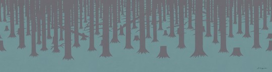 Mural Tecnografica Art Roberto Baldazzini Ai piedi della foresta MENTA