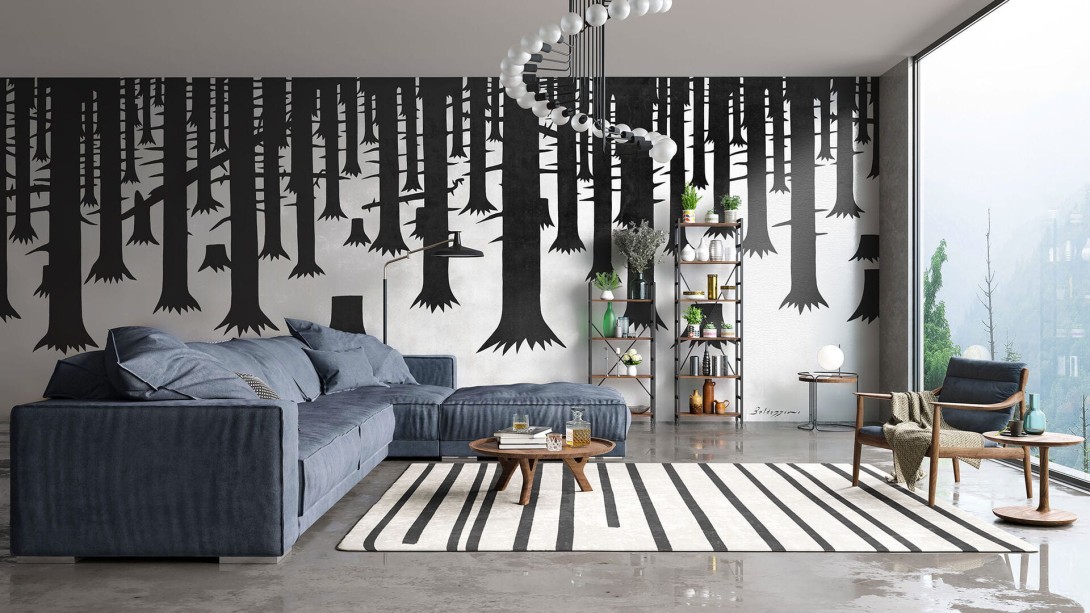 Mural Tecnografica Art Roberto Baldazzini Ai piedi della foresta ANICE