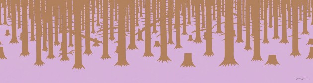 Mural Tecnografica Art Roberto Baldazzini Ai piedi della foresta PESCA
