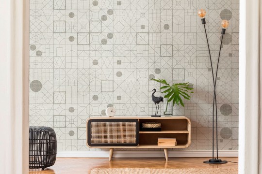 Mural Tecnografica Art Antonio Albertini Geometrismo COLORED LINEN