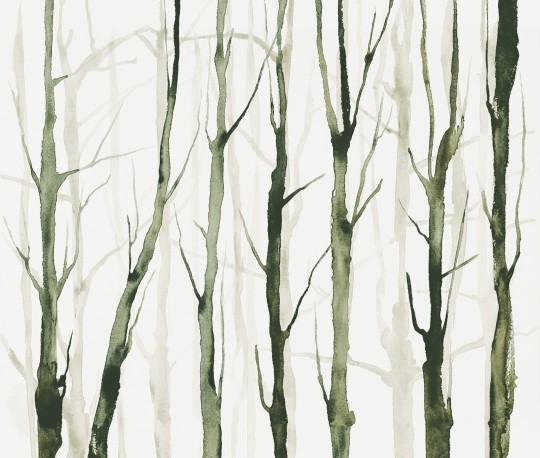 Tecnografica Art Collections The Sign: Alberi Zen Green - mural z motywem drzew