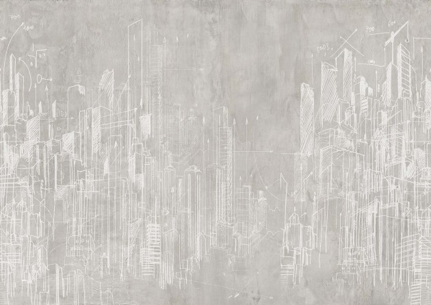 Mural Tecnografica Art The Sign Grattacieli LAVAGNA