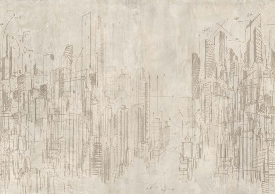 Mural Tecnografica Art The Sign Grattacieli BEIGE