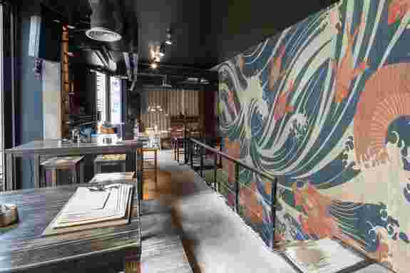 Mural Tecnografica Art Giorgia Beltrami Waves DEEP SEA BLUE