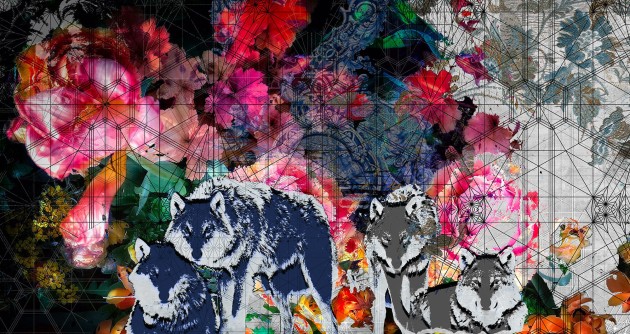 Mural Tecnografica Art The Sisters Caruso PSYCHEDELIC