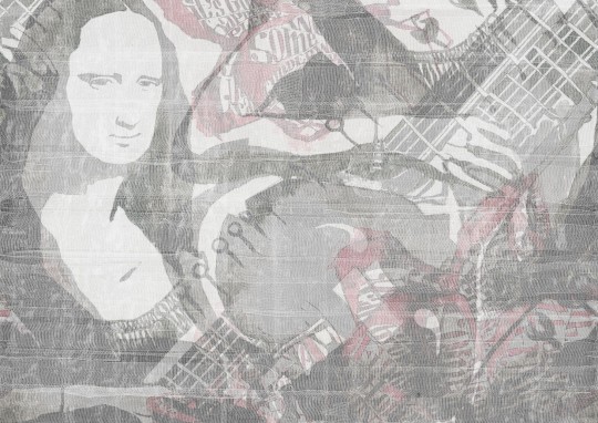 Mural Tecnografica Art Marco Fontana Monalisa BLACK AND WHITE