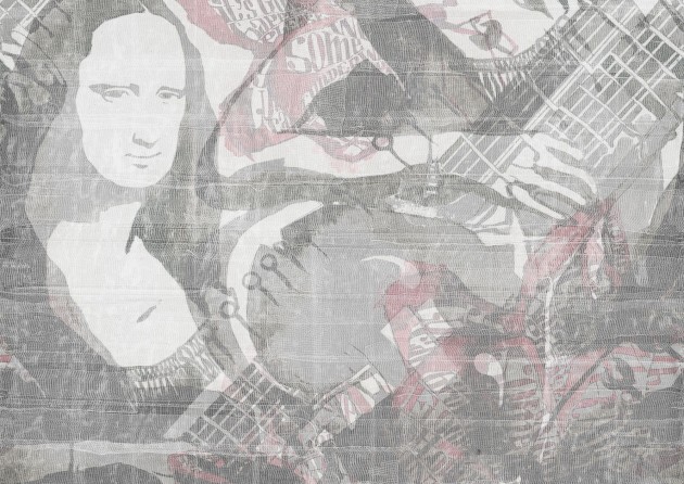 Mural Tecnografica Art Marco Fontana Monalisa BLACK AND WHITE