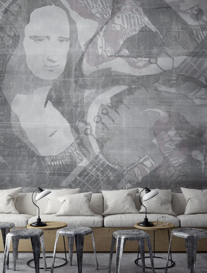 Mural Tecnografica Art Marco Fontana Monalisa BLACK AND WHITE