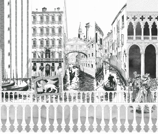 Mural Tecnografica Art Marco Fontana Venezia 73 BLACK AND WHITE
