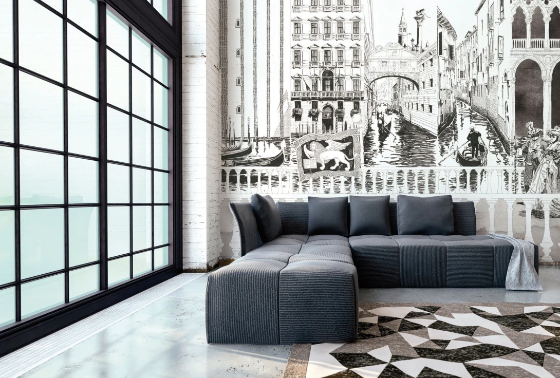 Mural Tecnografica Art Marco Fontana Venezia 73 BLACK AND WHITE