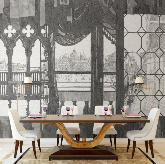 Mural Tecnografica Art Marco Fontana Venezia 146 BLACK AND WHITE