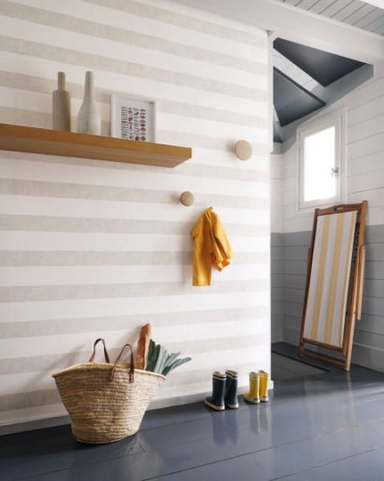 Casadeco 84031335 Rivage Alize Beige - tapeta w paski