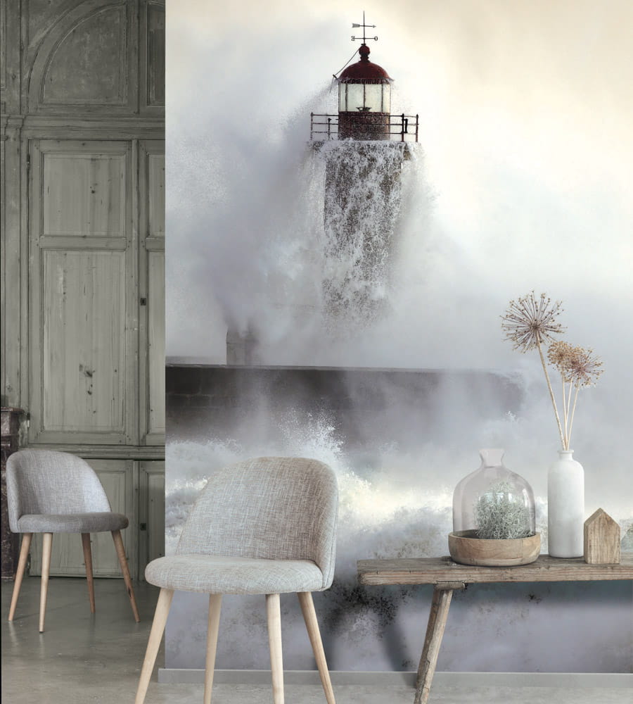 Casadeco Rivage Panoramique Phare de Felgueiras 84269216 Gris - mural latarnia morska