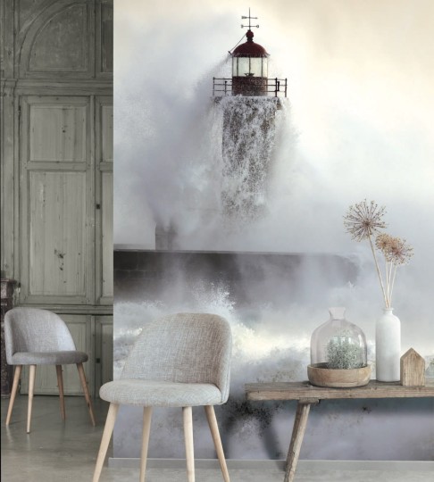 Casadeco Rivage Panoramique Phare de Felgueiras 84269216 Gris - mural latarnia morska
