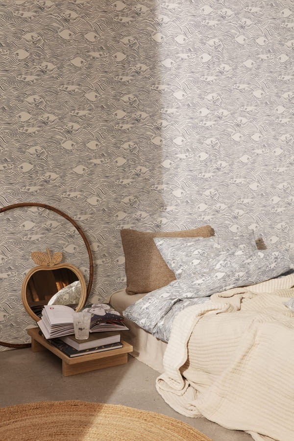 Ferm Living 1104263734 Strem Off-White - tapeta ryby