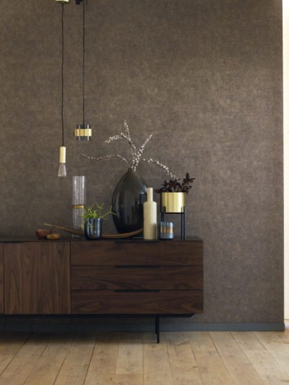 Casadeco 81921509 Beauty Full Color Chelsea Sloane Square Marron irise - tapeta z opalizującym efektem