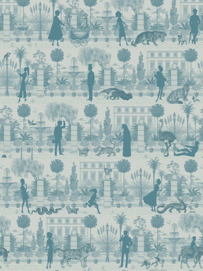 Divine Savages DVS080 Portobello Parade Jellied Teal - tapeta w stylu artdeco
