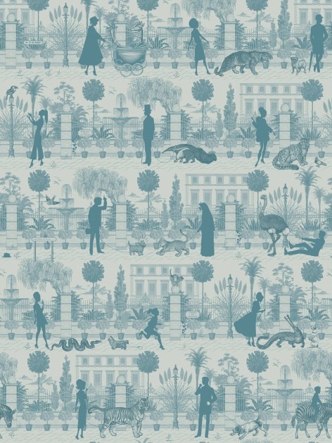 Divine Savages DVS080 Portobello Parade Jellied Teal - tapeta w stylu artdeco