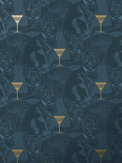 Divine Savages DVS076 Cat-titude Fierce Blue - tapeta w koty
