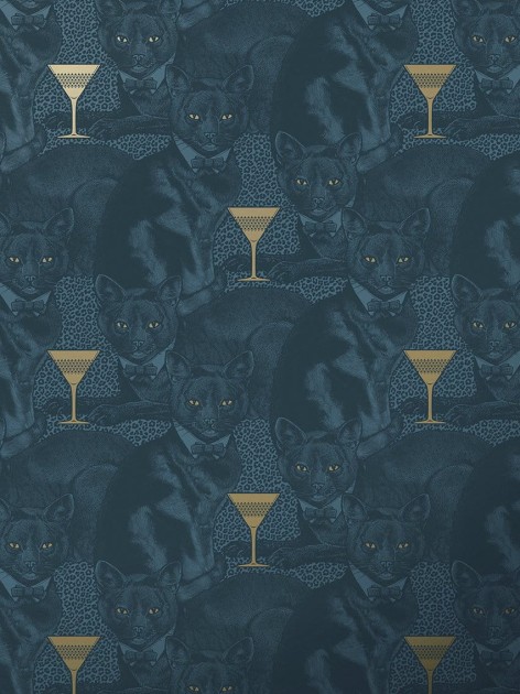 Divine Savages DVS076 Cat-titude Fierce Blue - tapeta w koty
