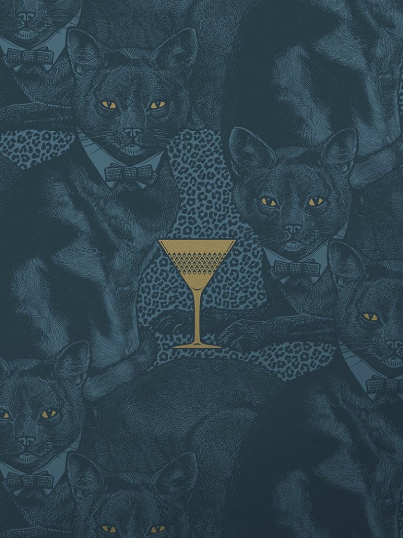 Divine Savages DVS076 Cat-titude Fierce Blue - tapeta w koty
