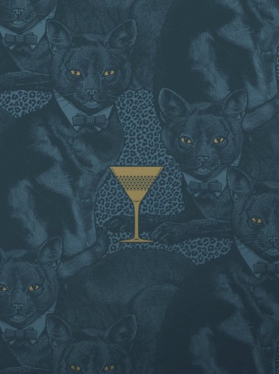 Divine Savages DVS076 Cat-titude Fierce Blue - tapeta w koty