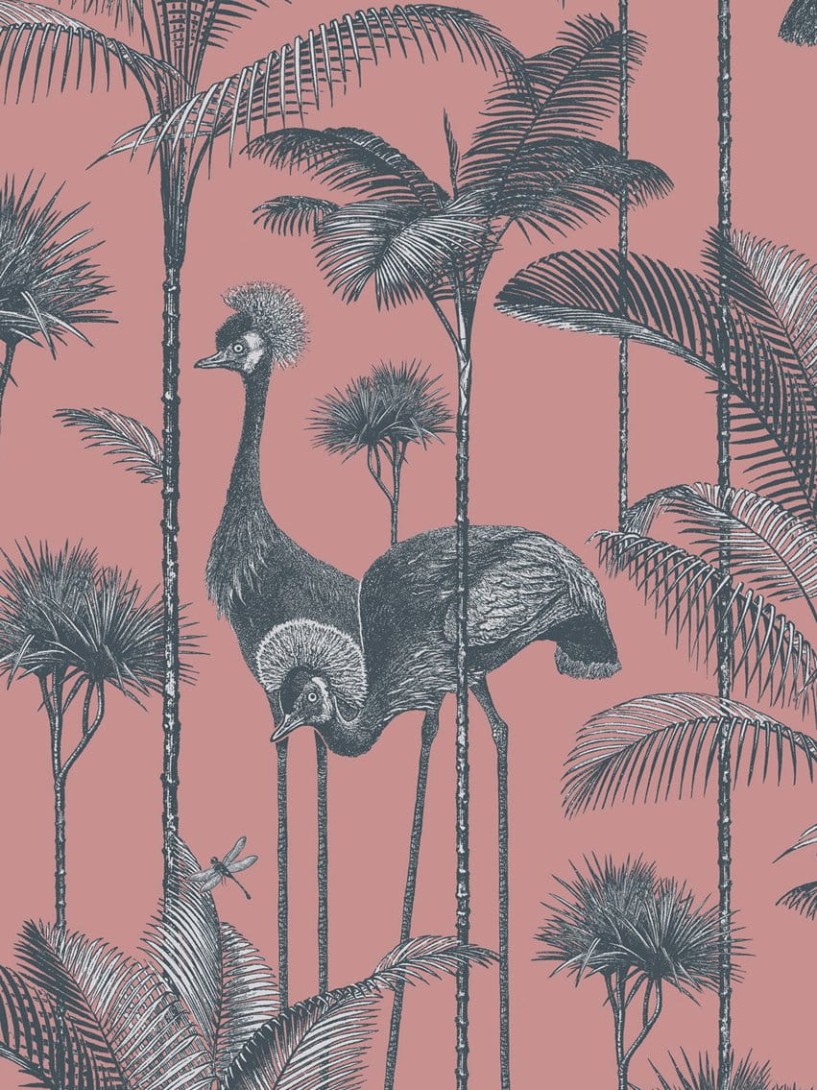 Divine Savages DVS070 Crane Fonda Coral - tapeta w żurawie