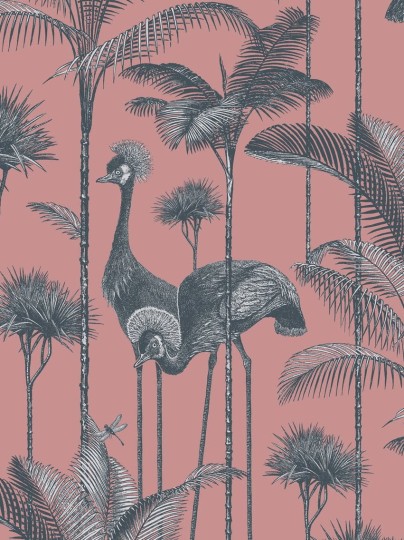 Divine Savages DVS070 Crane Fonda Coral - tapeta w żurawie