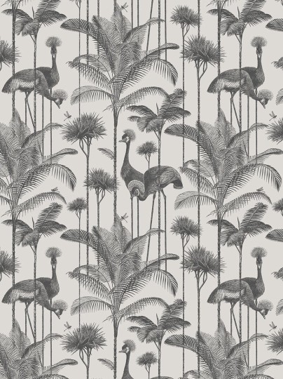 Divine Savages DVS073 Crane Fonda Charcoal - tapeta w żurawie