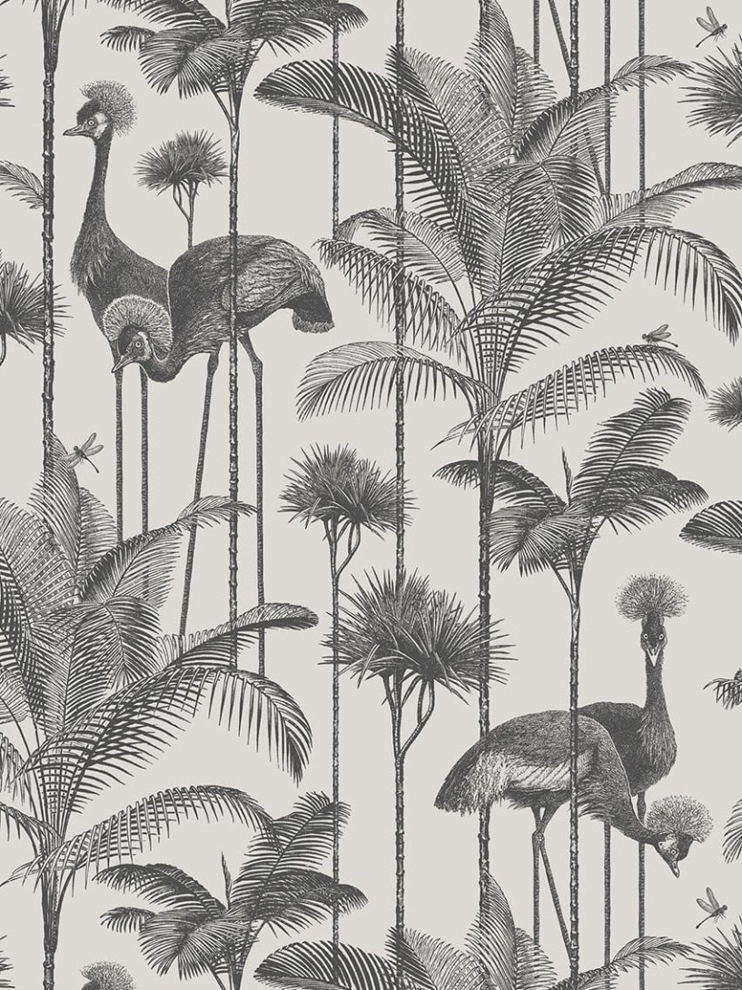 Divine Savages DVS073 Crane Fonda Charcoal - tapeta w żurawie