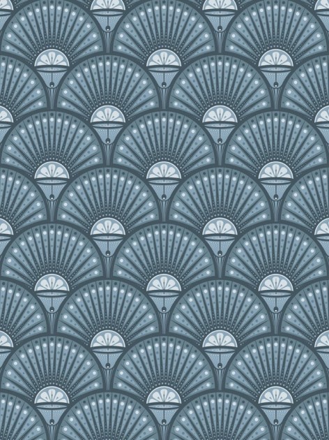 Divine Savages DVS028 Deco Martini Powder Blue - tapeta wachlarze art-deco
