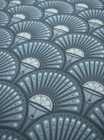 Divine Savages DVS028 Deco Martini Powder Blue - tapeta wachlarze art-deco
