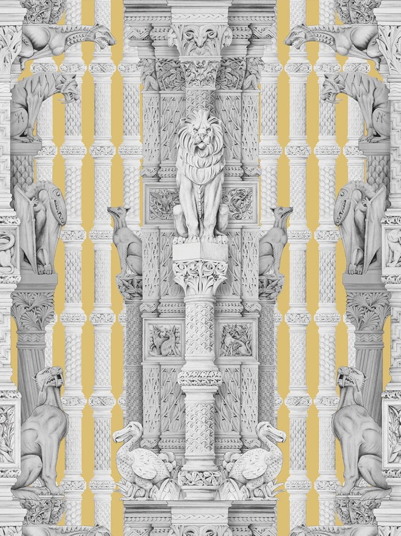Divine Savages DVS038 Hierarchy Mustard - tapeta z motywem architektury