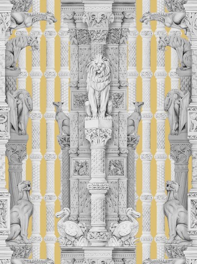 Divine Savages DVS038 Hierarchy Mustard - tapeta z motywem architektury